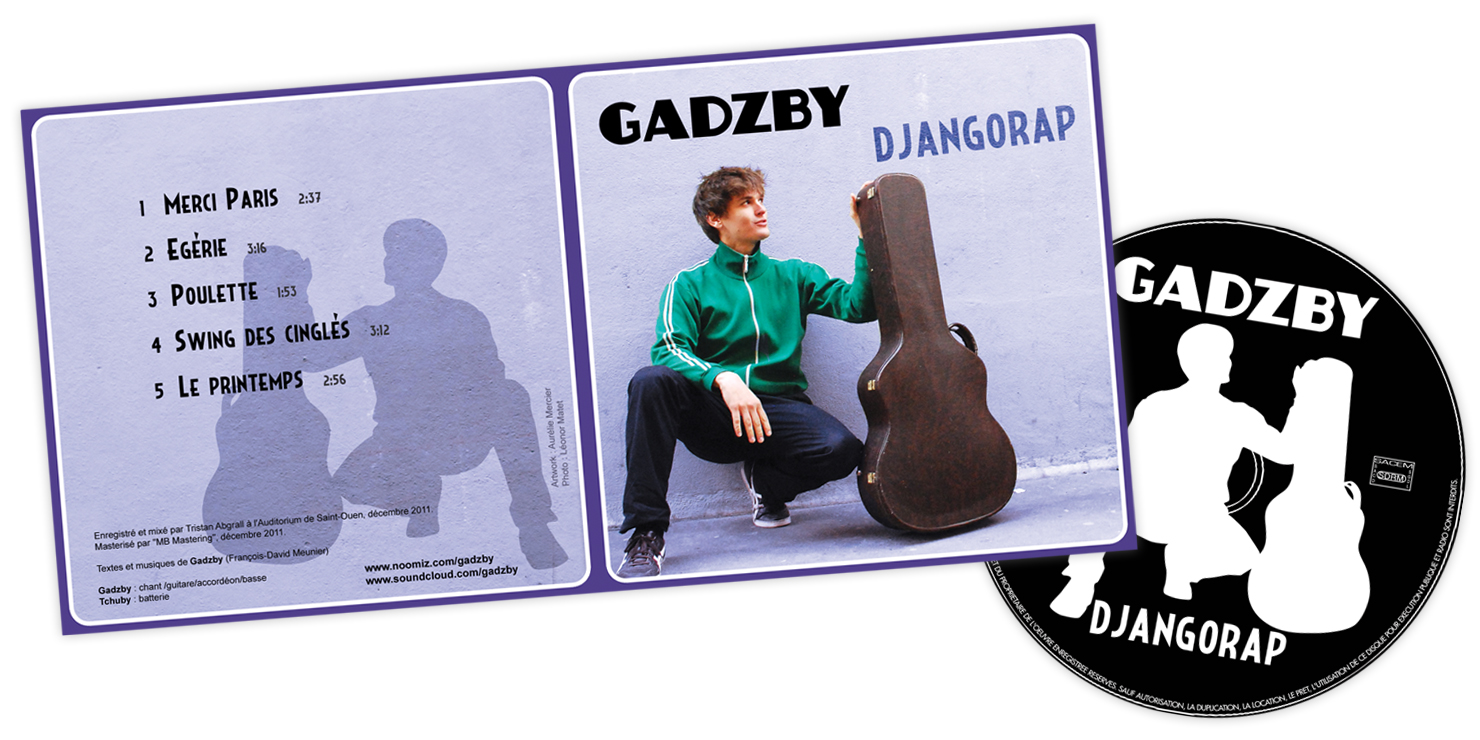 Gadzby - Django Rap. Conception et réalisation de l'identité visuelle et de la pochette du guitariste Gadzby pour son album Django Rap.