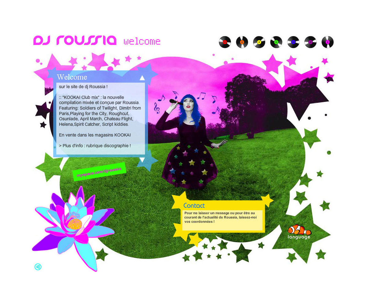 DJ Roussia. Site internet de DJ Roussia en Flash.